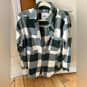Aerie Green and White Shirt